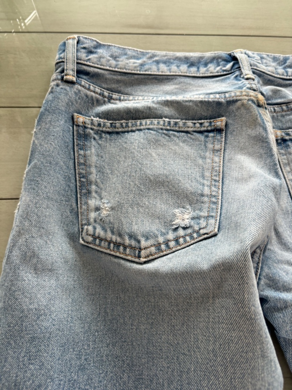 Moussy Light Blue Boyfriend Jeans - Distressed Hem - Picture 8 of 8